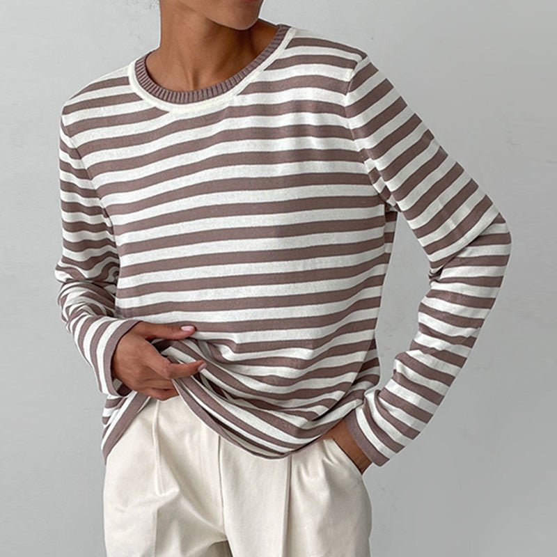 Gestreiftes Langarmshirt Damen aus Weichem Material - Bequeme Oberteile für Stilbewusste Frauen 7