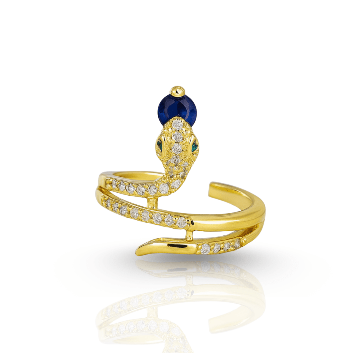 Glücksbringer-Schlangenring mit Zirkonia – Symbol für Stärke, Transformation und Stil 0