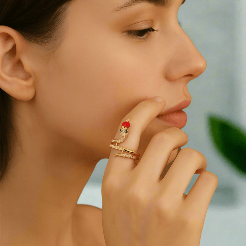 Glücksbringer-Schlangenring mit Zirkonia – Symbol für Stärke, Transformation und Stil 6