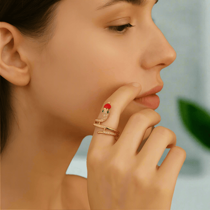 Glücksbringer-Schlangenring mit Zirkonia – Symbol für Stärke, Transformation und Stil 6