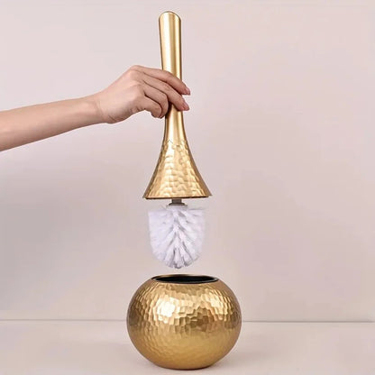 GoldenLuxe Toilettenbürste | Luxuriöses Badezimmer-Accessoire | Modernes Golddesign | Hygienisches Reinigungswerkzeug 0