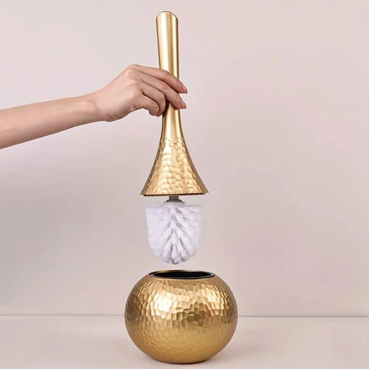 GoldenLuxe Toilettenbürste | Luxuriöses Badezimmer-Accessoire | Modernes Golddesign | Hygienisches Reinigungswerkzeug 0