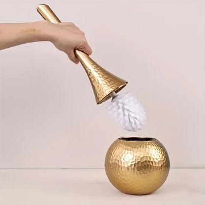 GoldenLuxe Toilettenbürste | Luxuriöses Badezimmer-Accessoire | Modernes Golddesign | Hygienisches Reinigungswerkzeug 2