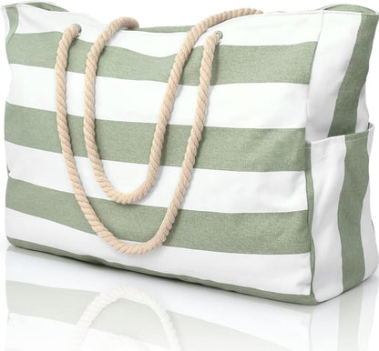 Große Strandtasche mit Reißverschluss - Wasserdicht und Praktisch für Strand und Reisen 0