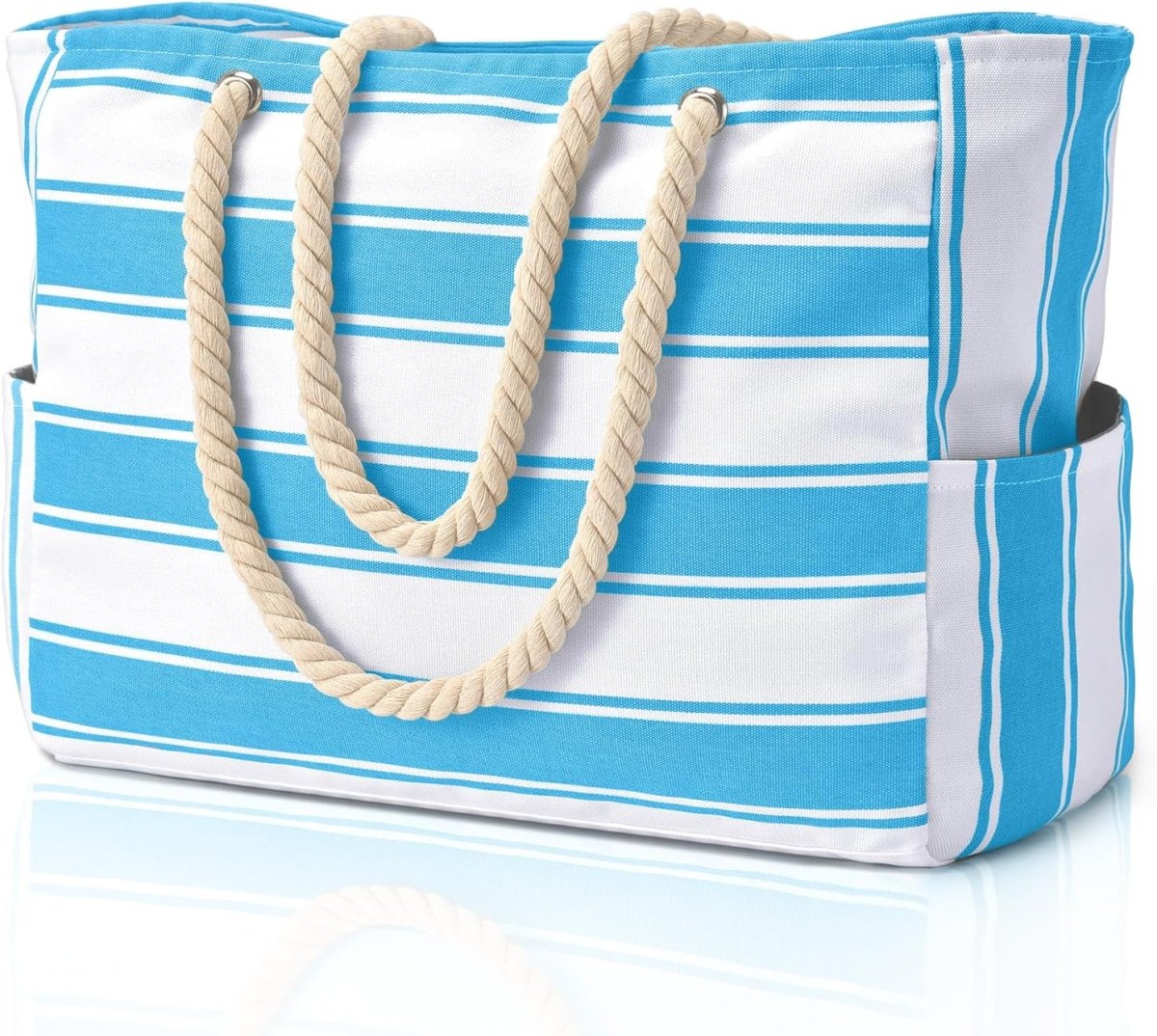 Große Strandtasche mit Reißverschluss - Wasserdicht und Praktisch für Strand und Reisen 10