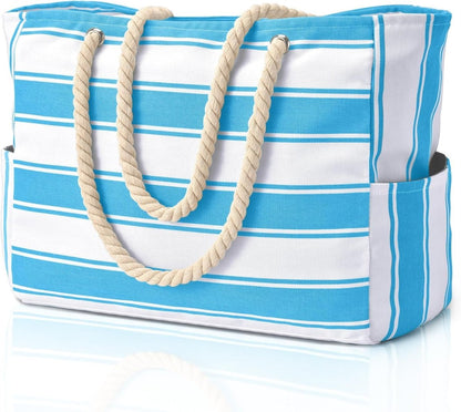 Große Strandtasche mit Reißverschluss - Wasserdicht und Praktisch für Strand und Reisen 10