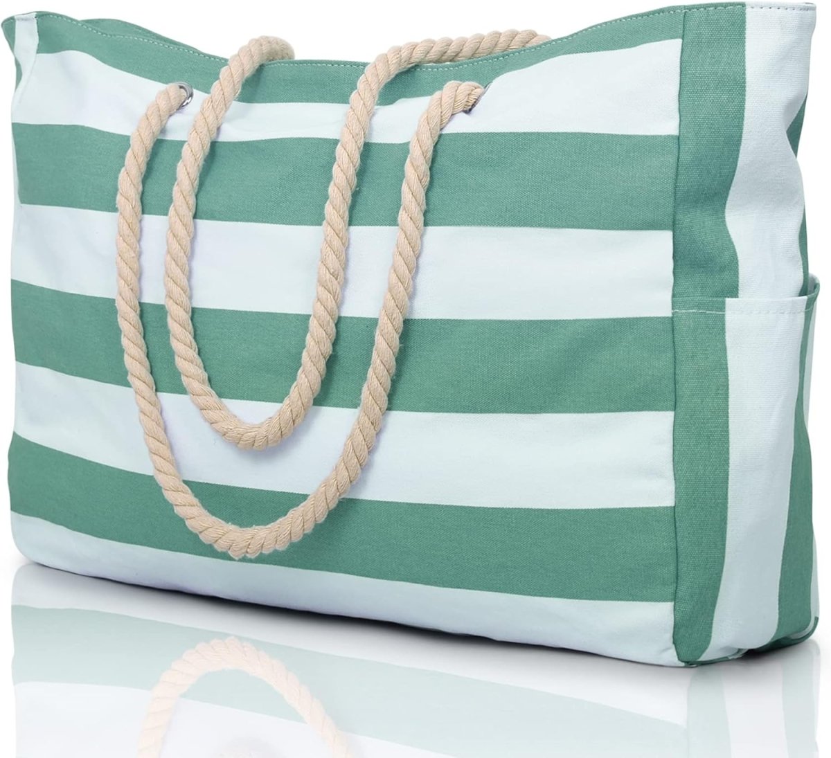 Große Strandtasche mit Reißverschluss - Wasserdicht und Praktisch für Strand und Reisen 12