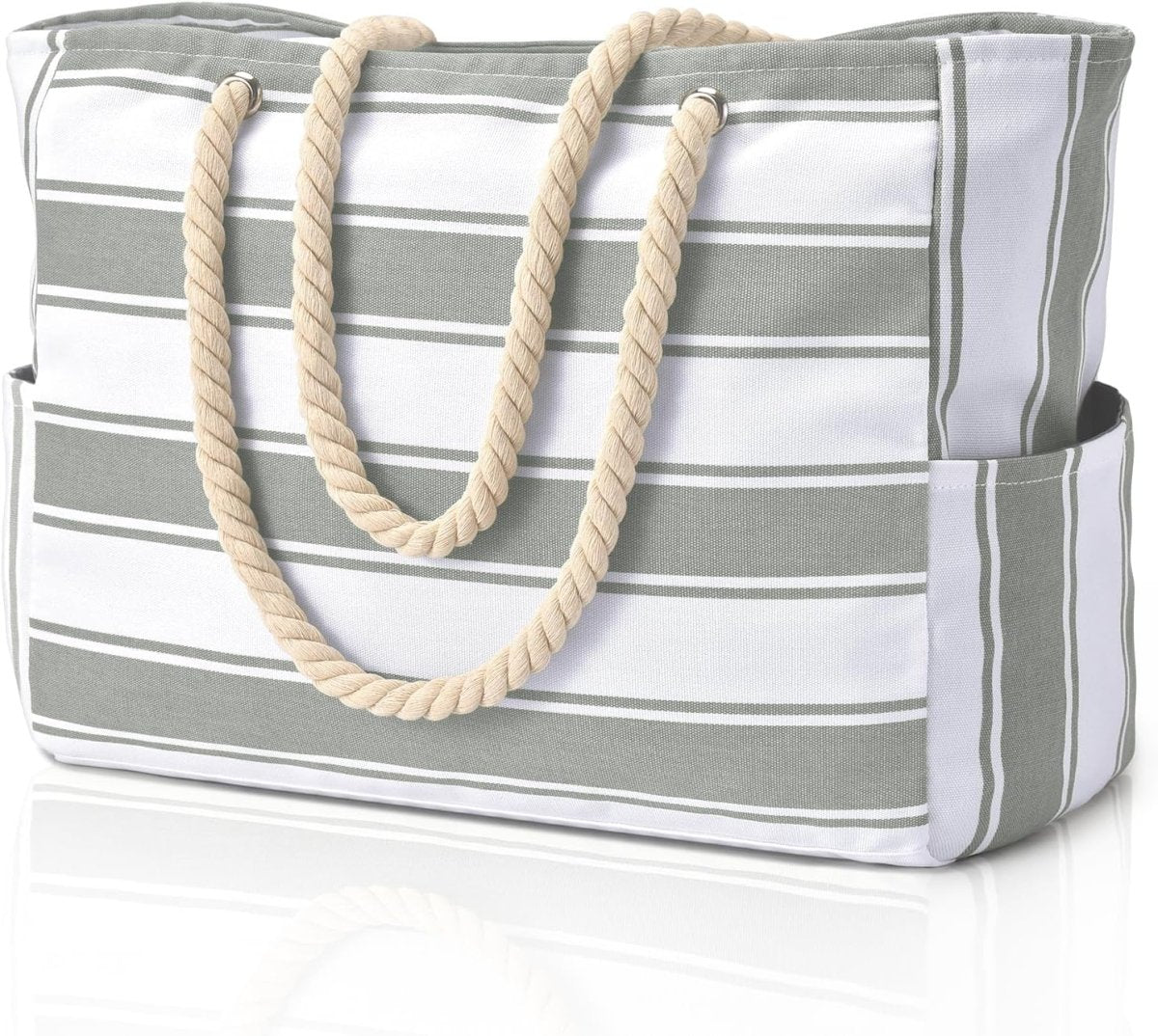 Große Strandtasche mit Reißverschluss - Wasserdicht und Praktisch für Strand und Reisen 13