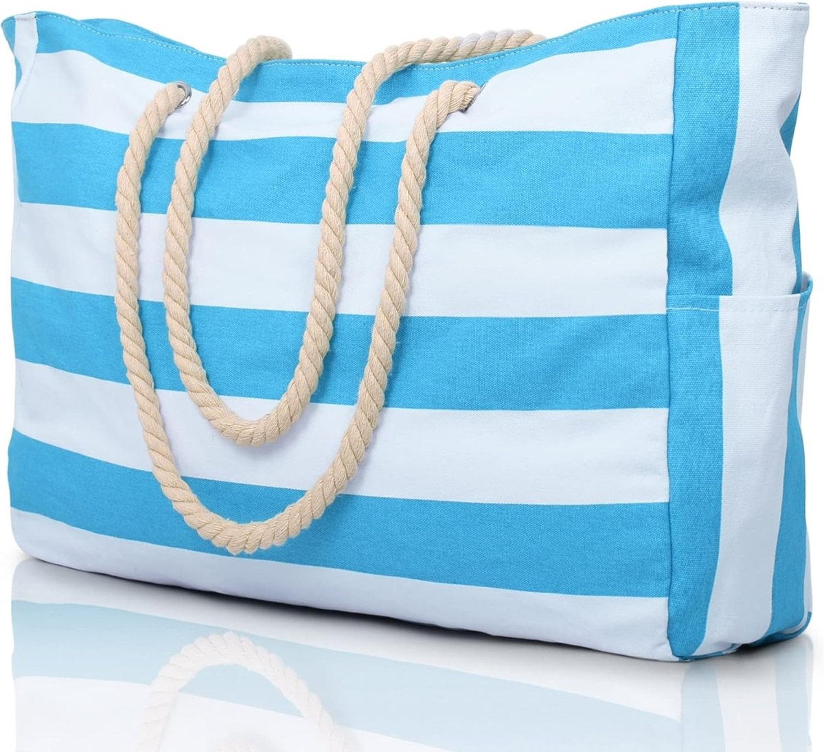 Große Strandtasche mit Reißverschluss - Wasserdicht und Praktisch für Strand und Reisen 15