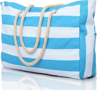 Große Strandtasche mit Reißverschluss - Wasserdicht und Praktisch für Strand und Reisen 15
