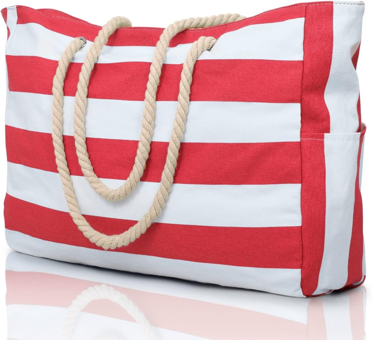 Große Strandtasche mit Reißverschluss - Wasserdicht und Praktisch für Strand und Reisen 16