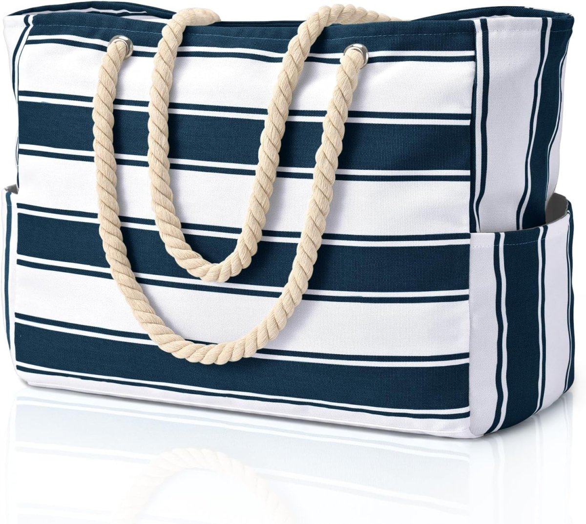 Große Strandtasche mit Reißverschluss - Wasserdicht und Praktisch für Strand und Reisen 18
