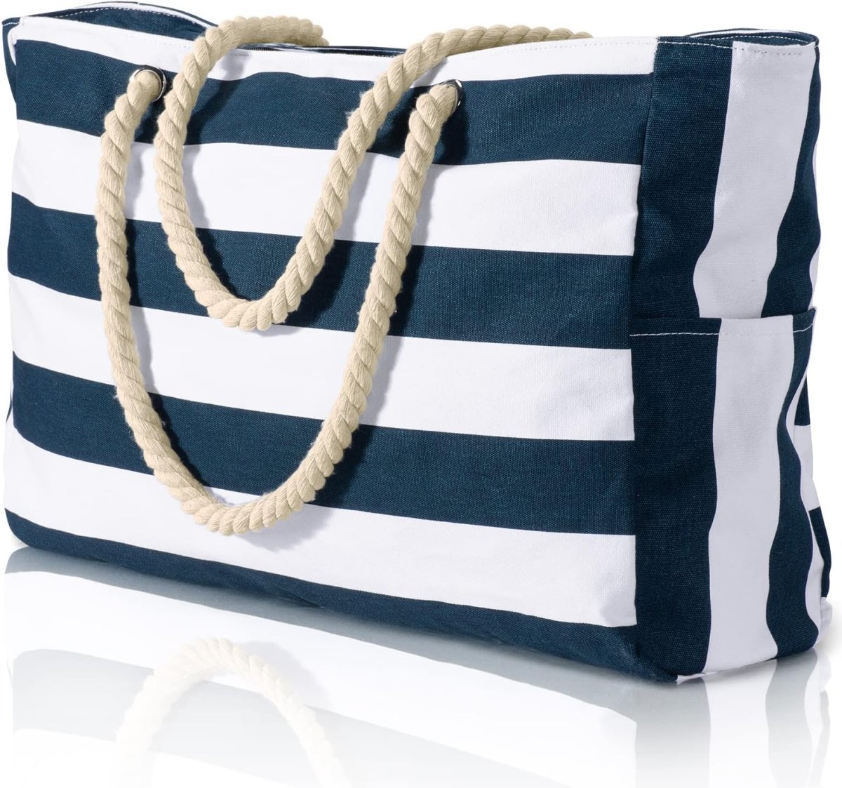 Große Strandtasche mit Reißverschluss - Wasserdicht und Praktisch für Strand und Reisen 22