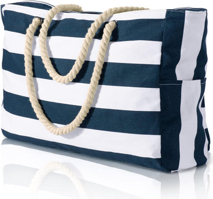 Große Strandtasche mit Reißverschluss - Wasserdicht und Praktisch für Strand und Reisen 22