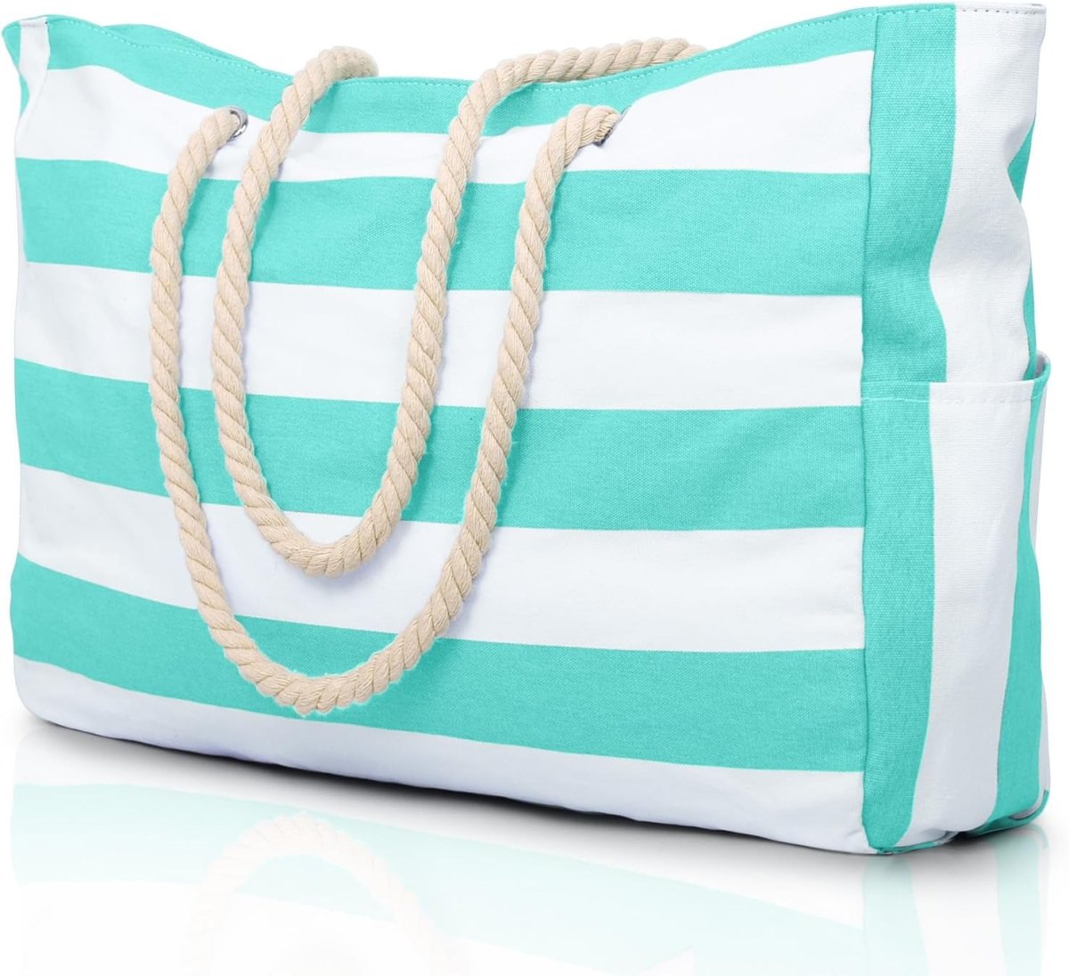 Große Strandtasche mit Reißverschluss - Wasserdicht und Praktisch für Strand und Reisen 23