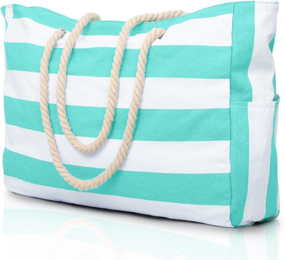 Große Strandtasche mit Reißverschluss - Wasserdicht und Praktisch für Strand und Reisen 23