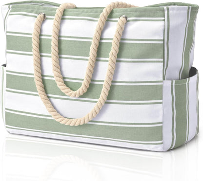 Große Strandtasche mit Reißverschluss - Wasserdicht und Praktisch für Strand und Reisen 3