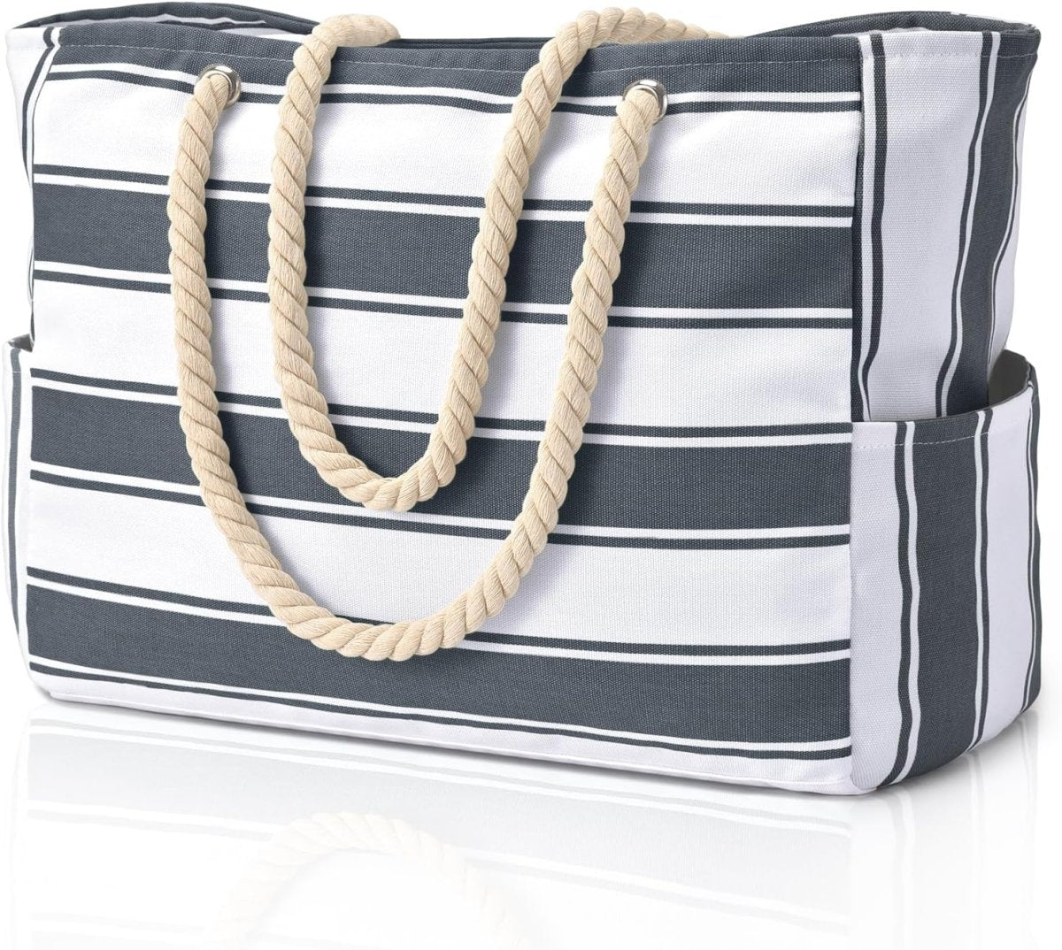Große Strandtasche mit Reißverschluss - Wasserdicht und Praktisch für Strand und Reisen 5