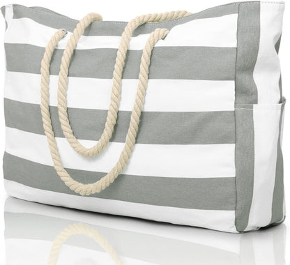 Große Strandtasche mit Reißverschluss - Wasserdicht und Praktisch für Strand und Reisen 9