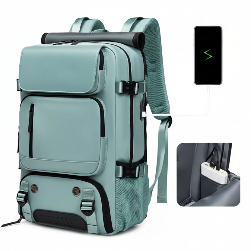 anti theft usb charging travel backpack TRAVELMAX Pack - Waterproof travel backpack - USB charging port - Laptop compartment - Anti-theft protection - Shoe compartment