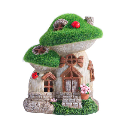 Grüne Solar-Pilzhaus-Skulptur - Dekorative Gartendekoration für Außenbereich 8