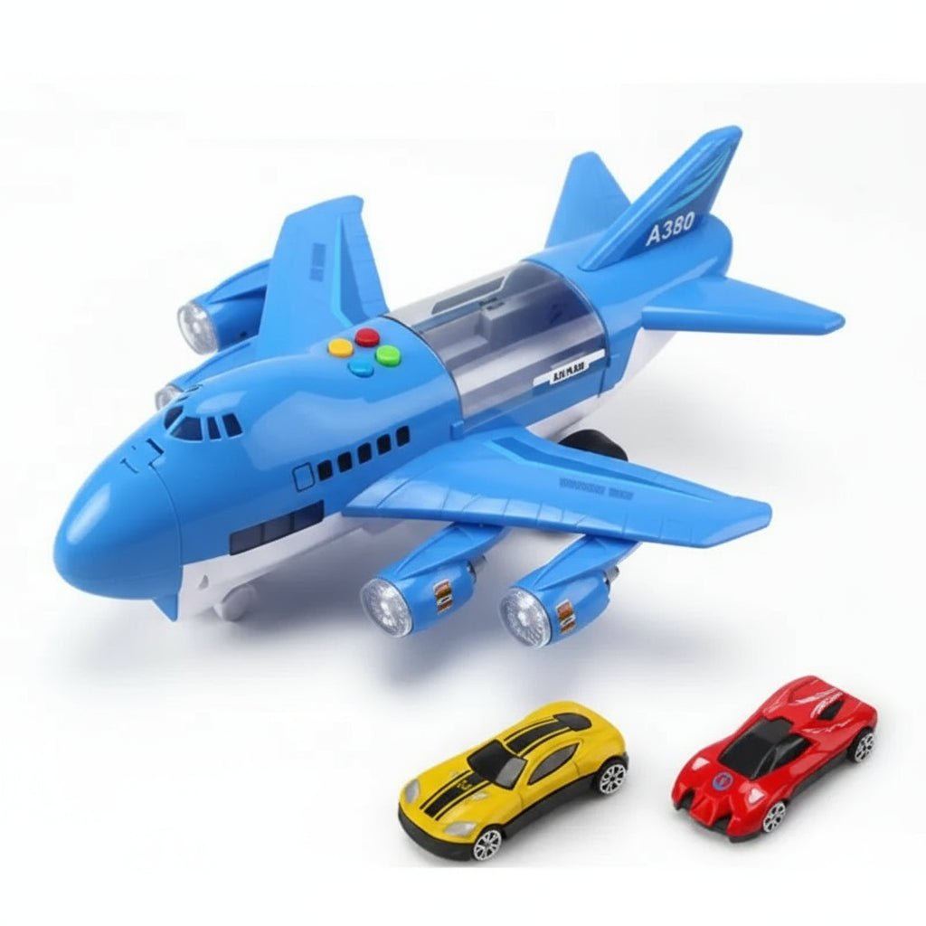 SKYRACER – Inertial Simulation Airplane Toy mit Musik, Licht & Mini-Autos für Kinder