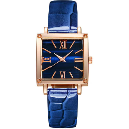 FORMAHOLZ – Montre carrée avec cadran à motif bois naturel