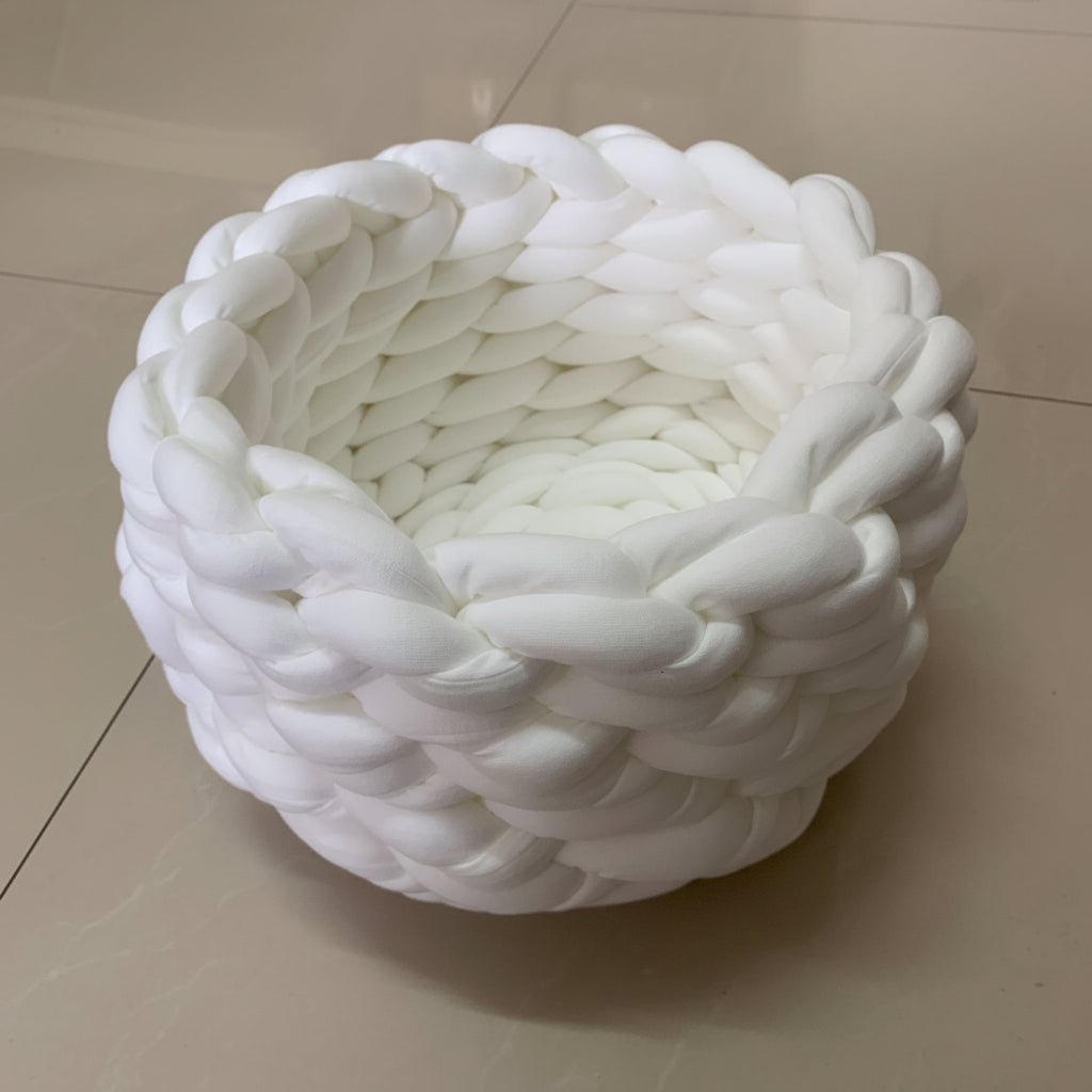 WOOLLYNEST - Panier en laine douce pour animaux domestiques avec rebord haut