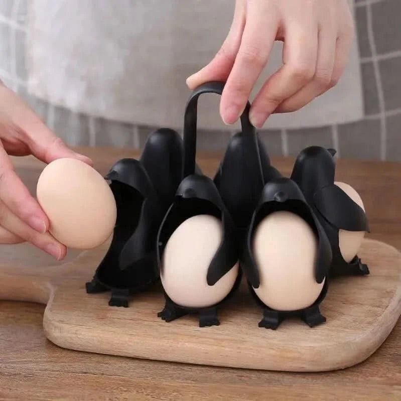PENGUEGG – Pinguin Eierkocher hitzebeständig mit 6 Eierfächern