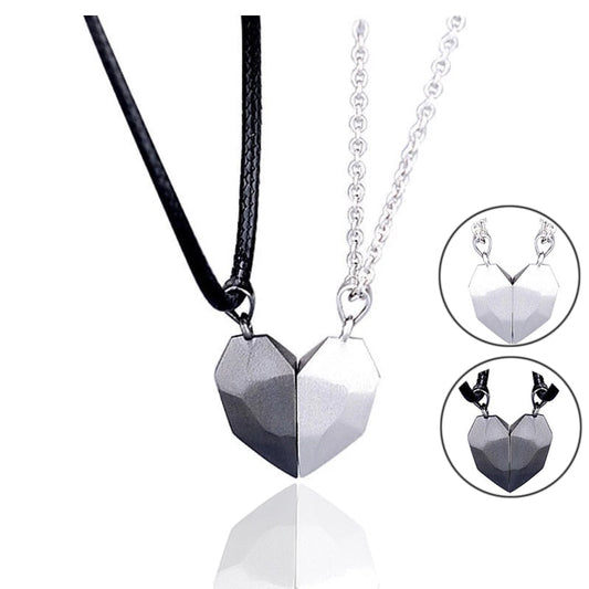 Paar Halskette Damen 2-in-1 Mit Magnetischer Herzverbindung für Ewige Liebe-4