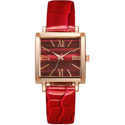 FORMAHOLZ – Montre carrée avec cadran à motif bois naturel