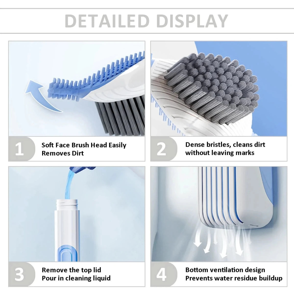 SPINCLEAN – Cepillo de pared para inodoro de 360 grados con cabeza de silicona