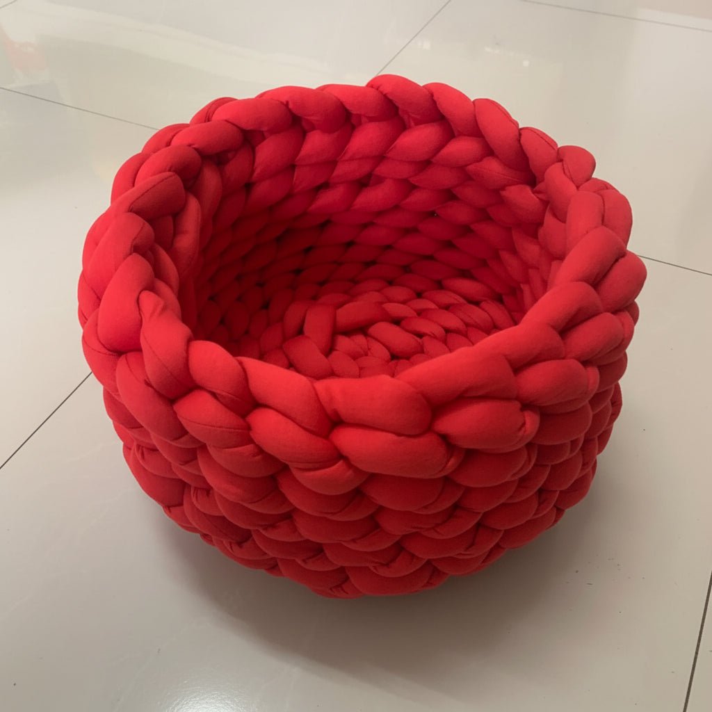 WOOLLYNEST - Panier en laine douce pour animaux domestiques avec rebord haut