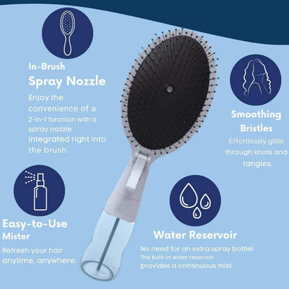 MISTBRUSH – Cepillo 2 en 1 con función de pulverización para peinados en cabello húmedo y seco
