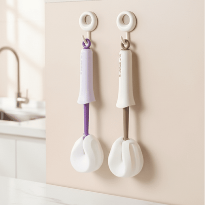 SCRUBORA – 2-in-1 sponge brush with integrated straw brush