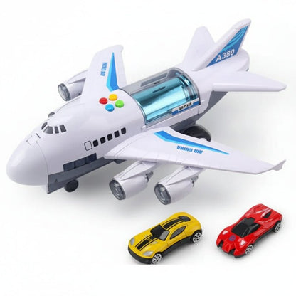 SKYRACER – Inertial Simulation Airplane Toy mit Musik, Licht & Mini-Autos für Kinder
