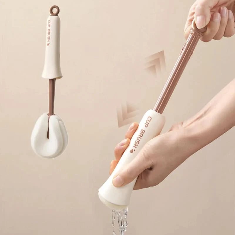 SCRUBORA – 2-in-1 sponge brush with integrated straw brush