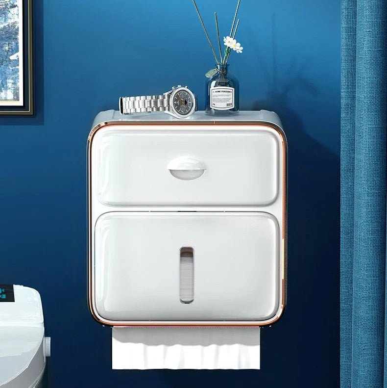 ROLLORA – Soporte de pared para papel higiénico, impermeable y ahorra espacio