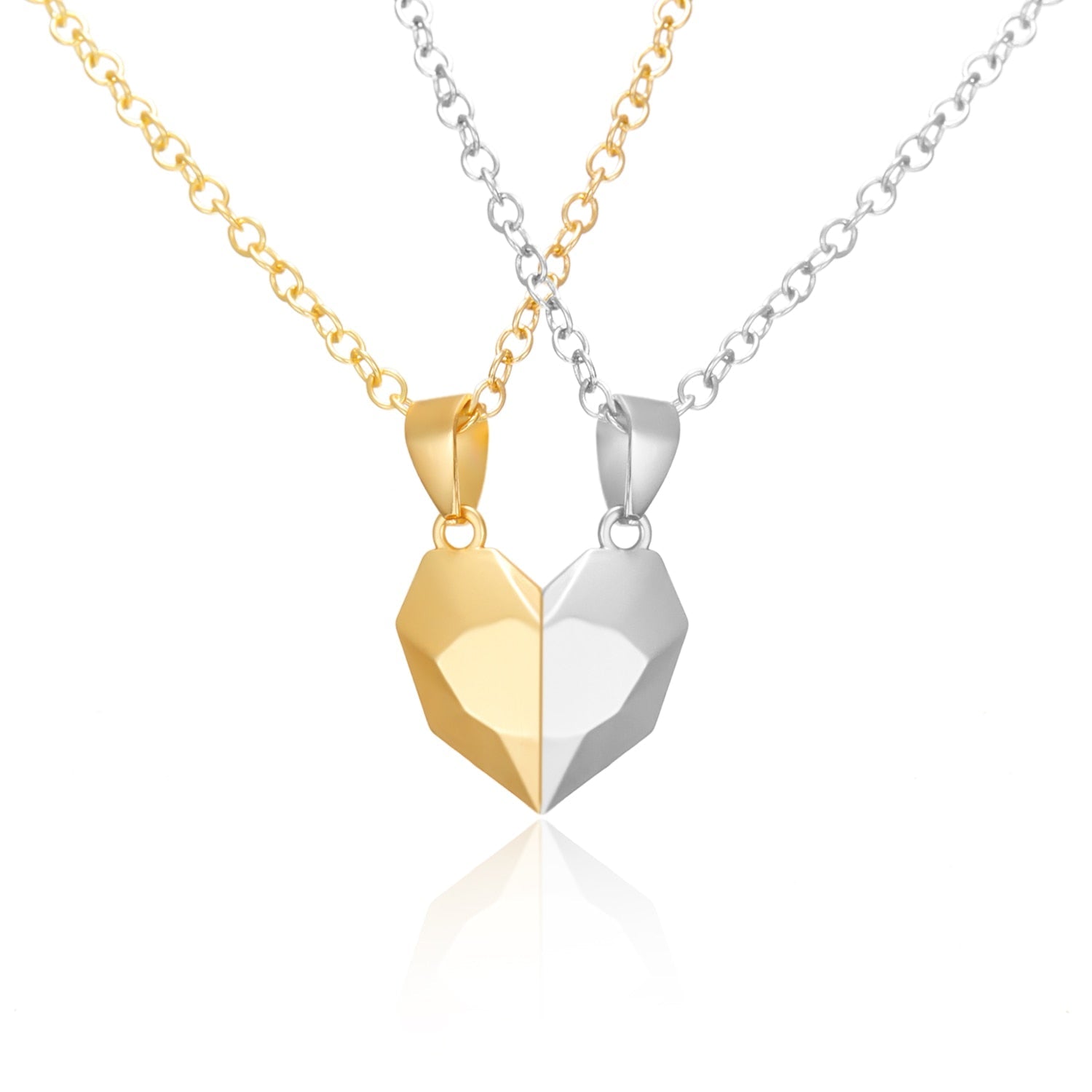 Paar Halskette Damen 2-in-1 Mit Magnetischer Herzverbindung für Ewige Liebe-5