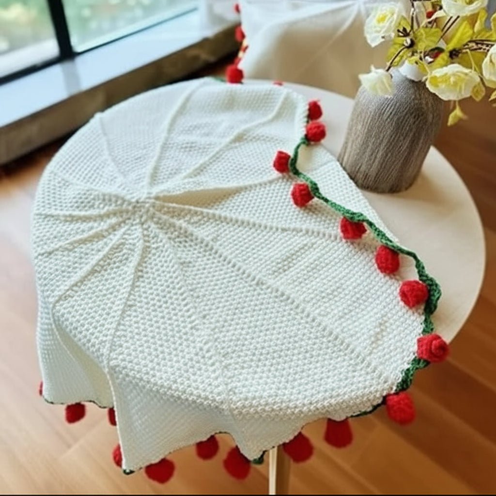 FLORAVA – Manta artesanal con diseño de rosas