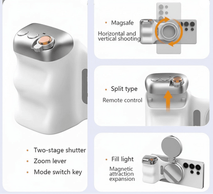SNAPGRIP – Magnetic Selfie Grip with Light & Stabilization