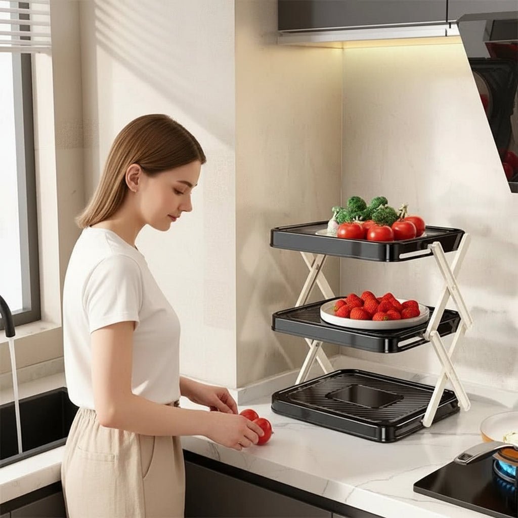 SPICEFOLD – Estantería de cocina plegable de 3 niveles para máxima organización