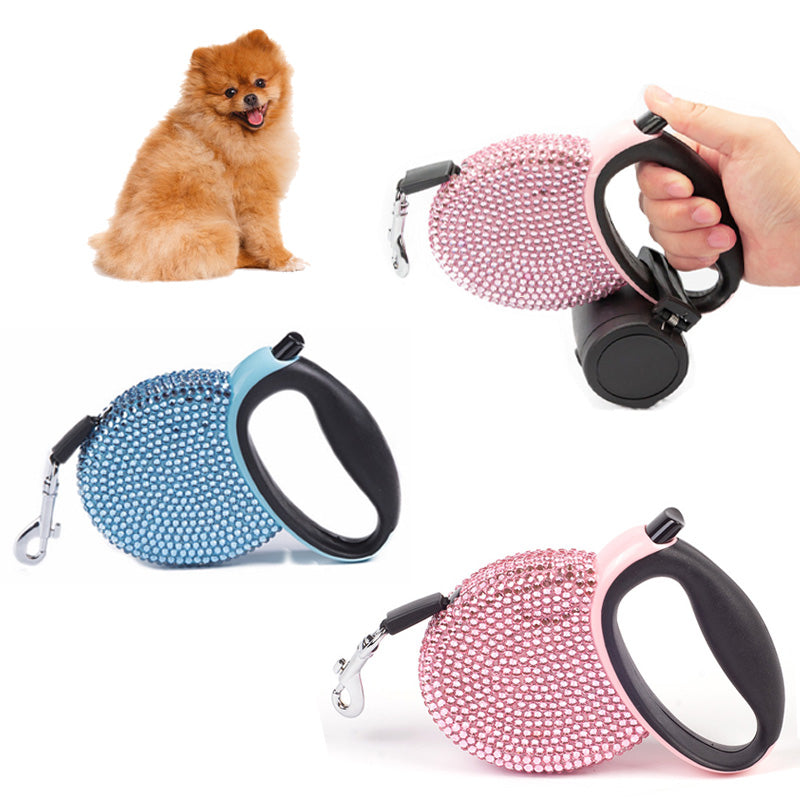 SPARKPAW – Luxus Rollleine mit Strasssteinen für kleine Hunde & Katzen