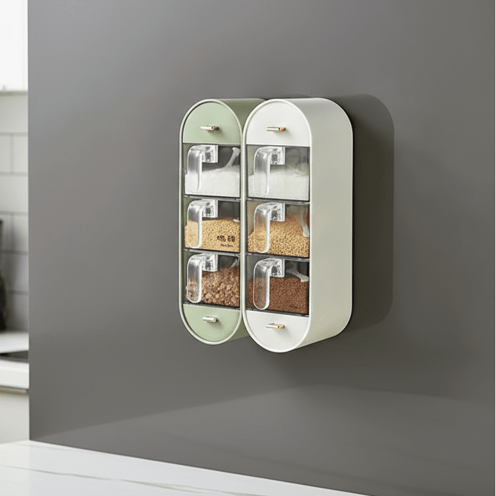 WALLSPICE – Organizador de especias con 5 compartimentos sin taladrar