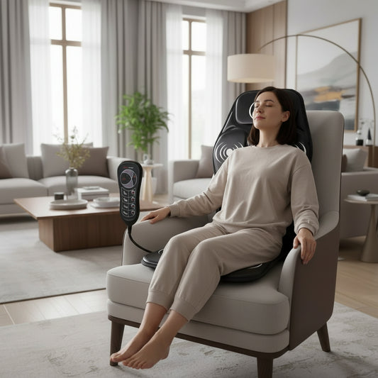 RelaxCushion - Elektrisches Rückenmassenkissen mit Wärmefunktion für Entspannung-4