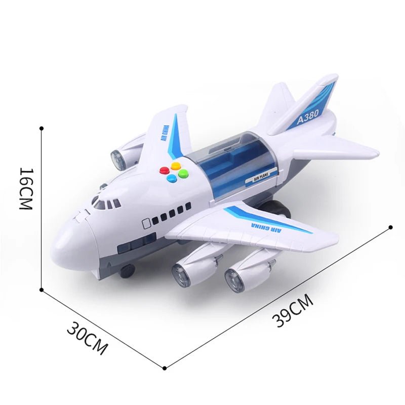 SKYRACER – Inertial Simulation Airplane Toy mit Musik, Licht & Mini-Autos für Kinder