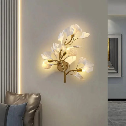 GINKGOLUX – Lámpara de pared LED | Diseño elegante de hoja para espacios con estilo