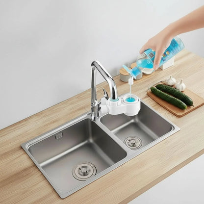CLEANPUMP – Dispensador de jabón con soporte integrado para esponja para un enjuague limpio