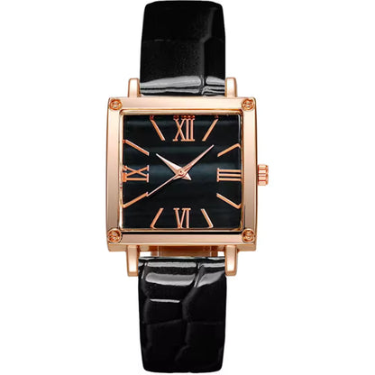 FORMAHOLZ – Montre carrée avec cadran à motif bois naturel