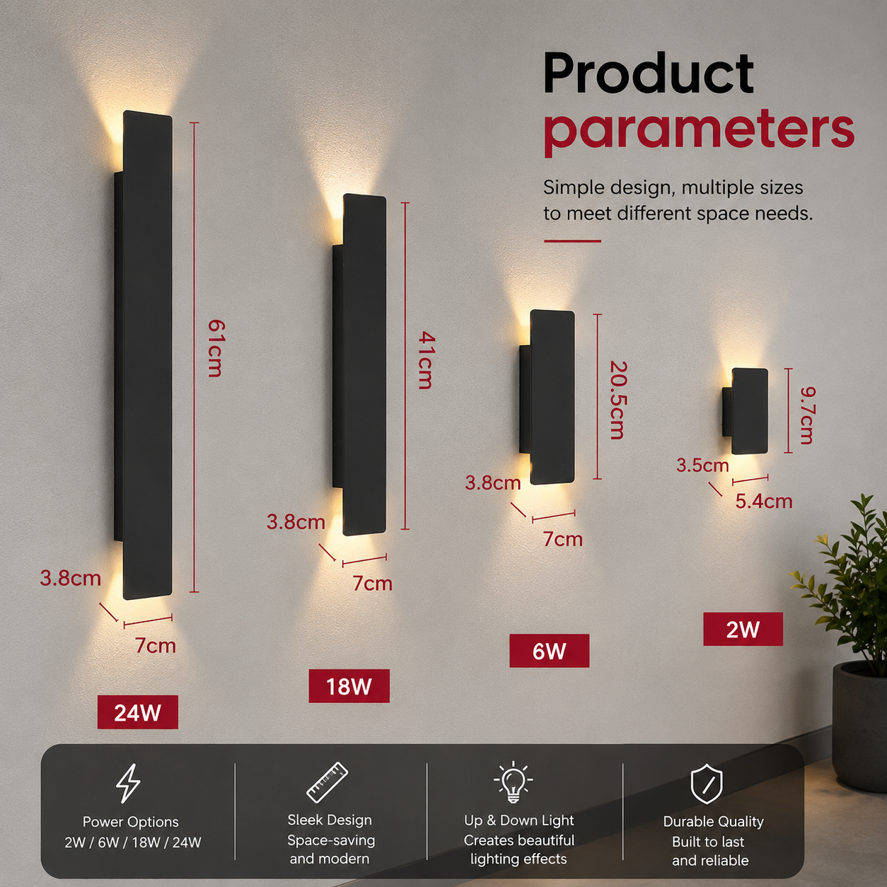 HARMONYLIGHT – Elegant LED Wall Light for Indoor and Outdoor Use